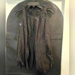 Max Studio Cutaway Bubble Hemmed Top, Size S, Black